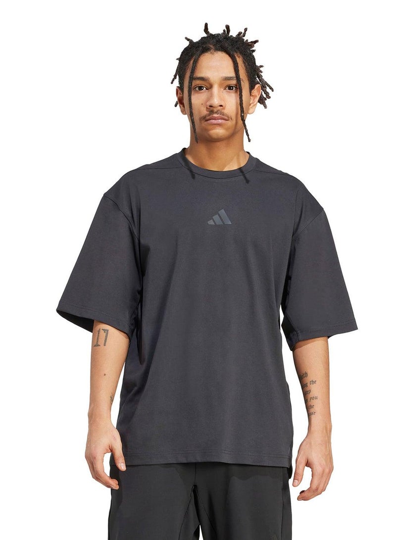 Adidas Oversize Tee Black T-Shirt (Short Sleeve) T-Shirts For Men - Image 1